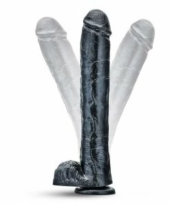 Jet Dark Steel 14 Inch Carbon Metallic Anal Dildo With Balls By Blush Novelties Anal Sex Toys