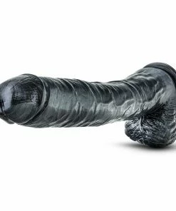 Jet Dark Steel 14 Inch Carbon Metallic Anal Dildo With Balls By Blush Novelties Anal Sex Toys