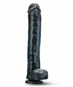 Jet Dark Steel 14 Inch Carbon Metallic Anal Dildo With Balls By Blush Novelties Anal Sex Toys
