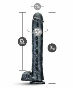 Jet Dark Steel 14 Inch Carbon Metallic Anal Dildo With Balls By Blush Novelties Anal Sex Toys