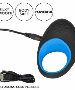 Link Up Max Vibrating Silicone Cock Ring By Cal Exotics Black/Blue Cock Rings