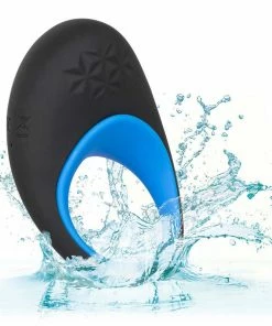Link Up Max Vibrating Silicone Cock Ring By Cal Exotics Black/Blue Cock Rings