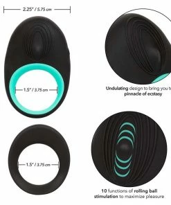 Cal Exotics Link Up Pinnacle Silicone Vibrating Cock Ring | Rechargeable 10 Speed Gyrating Couples Toy Cock Rings