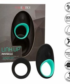 Cal Exotics Link Up Pinnacle Silicone Vibrating Cock Ring | Rechargeable 10 Speed Gyrating Couples Toy Cock Rings