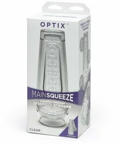 Doc Johnson Main Squeeze Optix Masturbator | Crystal Clear Discreet Stroker For Men Male Masturbators & Strokers