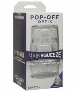 Doc Johnson Male Masturbators & Strokers Main Squeeze Pop-Off Clear Portable And Discreet Male Masturbator