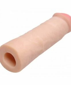 Size Matters Sheaths & Sleeves Mega Enlarger Penis Sleeve 8.5 Inch Tan Realistic Cock Sheath