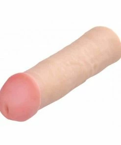 Size Matters Sheaths & Sleeves Mega Enlarger Penis Sleeve 8.5 Inch Tan Realistic Cock Sheath