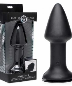 Mega Spade 10x Vibrating XL Silicone Butt Plug By Master Series