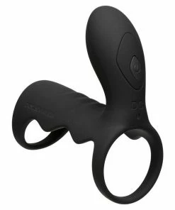 Men's Black Wireless 10 Speed Silicone Vibrating Cock Cage By Optimale