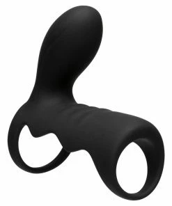 Men's Black Wireless 10 Speed Silicone Vibrating Cock Cage By Optimale