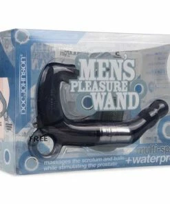 Men's Charcoal Pleasure Wand Vibrating Prostate Massager By Doc Johnson