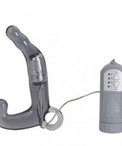 Men's Charcoal Pleasure Wand Vibrating Prostate Massager By Doc Johnson