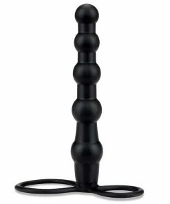 Mojo Bumpy Black Silicone Double Penetration Cock Ring