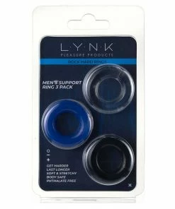 Lynk Pleasure Products Multi Color Stretchy Stamina Boosting Cock Rings 3 Pack By Lynk Pleasure