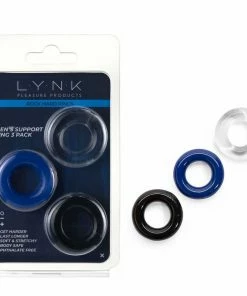 Lynk Pleasure Products Multi Color Stretchy Stamina Boosting Cock Rings 3 Pack By Lynk Pleasure