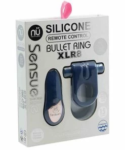 Nu Sensuelle Vibrating Silicone Cock Ring And Remote Control Navy Blue Cock Rings