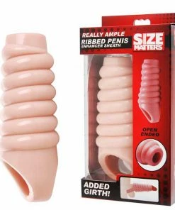 Open Tip Ribbed Cock Sheath | Really Ample Natural Girth Enhancer By Size Matters Sheaths & Sleeves