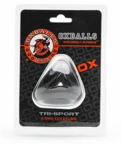 Oxballs Tri-Sport 3 Ring Cock And Ball Ring Stretcher Black