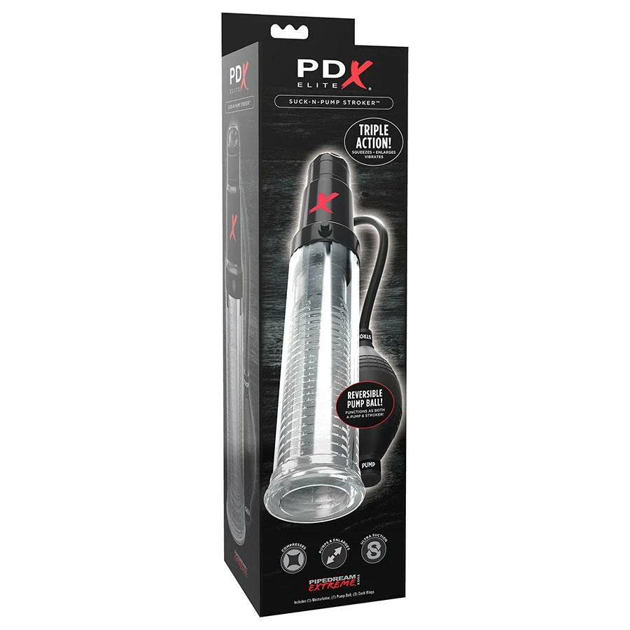 Pipedream Products PDX Elite Suck-N-Pump | All-in-One Penis Pump And Stroker With Multi-Speed Vibrating Action Penis Pumps 7 Pipedream Products PDX Elite Suck-N-Pump | All-in-One Penis Pump And Stroker With Multi-Speed Vibrating Action Penis Pumps