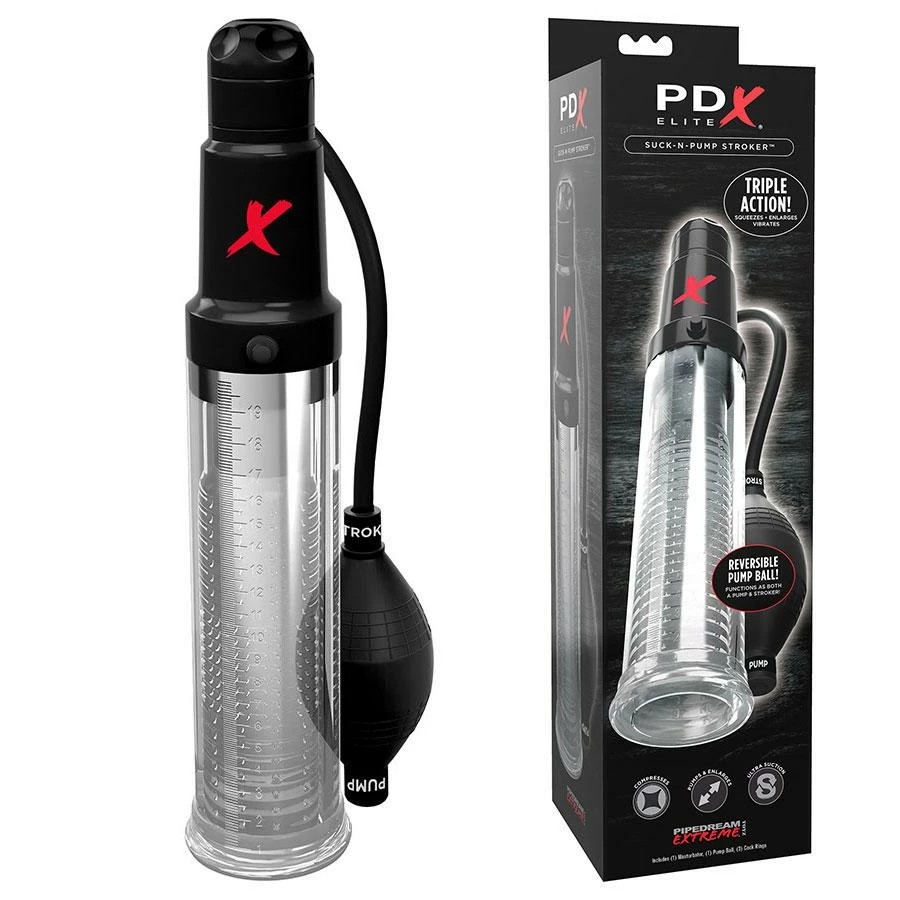 Pipedream Products PDX Elite Suck-N-Pump | All-in-One Penis Pump And Stroker With Multi-Speed Vibrating Action Penis Pumps 3 Pipedream Products PDX Elite Suck-N-Pump | All-in-One Penis Pump And Stroker With Multi-Speed Vibrating Action Penis Pumps