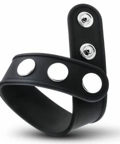 Blush Novelties Performance 3 Snap Adjustable Black Silicone Cock Ring For Men