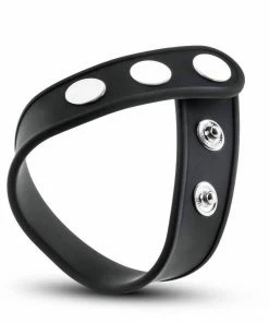 Blush Novelties Performance 3 Snap Adjustable Black Silicone Cock Ring For Men