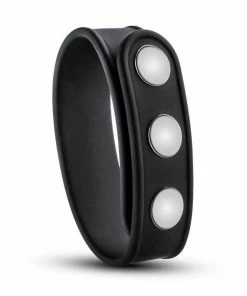 Blush Novelties Performance 3 Snap Adjustable Black Silicone Cock Ring For Men