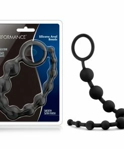 Anal Sex Toys Performance Black Silicone Anal Beads By Blush Novelties