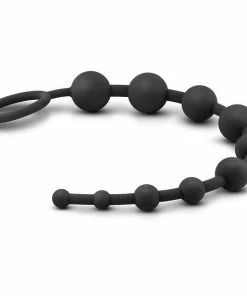 Anal Sex Toys Performance Black Silicone Anal Beads By Blush Novelties