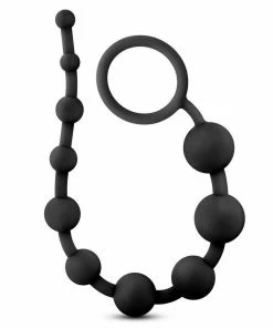 Anal Sex Toys Performance Black Silicone Anal Beads By Blush Novelties
