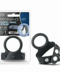Performance VS7 Silicone Cock & Ball Strap Large Black By Blush Novelties Cock Rings