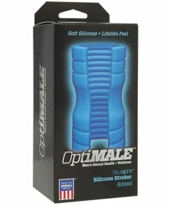 Platinum Silicone Split Sleeve Ribbed Male Masturbator & Stroker By Optimale