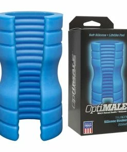 Platinum Silicone Split Sleeve Ribbed Male Masturbator & Stroker By Optimale