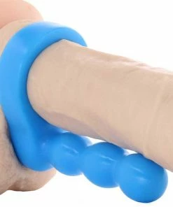 Cock Rings Platinum Silicone The Double Dip 2 Cock Ring Plug In Blue By Doc Johnson