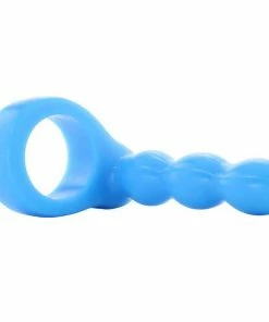Cock Rings Platinum Silicone The Double Dip 2 Cock Ring Plug In Blue By Doc Johnson