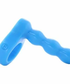 Cock Rings Platinum Silicone The Double Dip 2 Cock Ring Plug In Blue By Doc Johnson