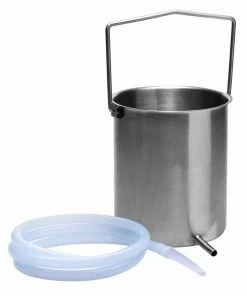 Clean Stream Anal Sex Toys Premium Anal Enema Stainless Bucket Kit With Silicone Hose By CleanStream