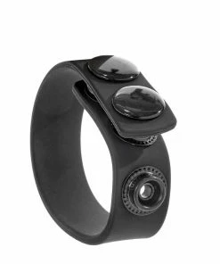 Lynk Pleasure Products Quick 3 Snap Adjustable Black Silicone Cock Ring For Men