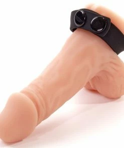 Lynk Pleasure Products Quick 3 Snap Adjustable Black Silicone Cock Ring For Men