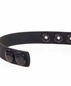 Lynk Pleasure Products Quick 3 Snap Adjustable Black Silicone Cock Ring For Men