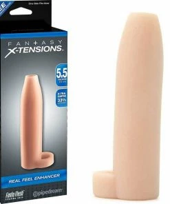 Pipedream Products Sheaths & Sleeves Real Feel Tan Penis Extension Sleeve 5.5 Inch Fantasy X-Tensions