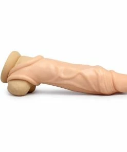Size Matters Realistic Penis Extension 8 Inch Flesh Cock Sheath & Ball Stretcher Sheaths & Sleeves