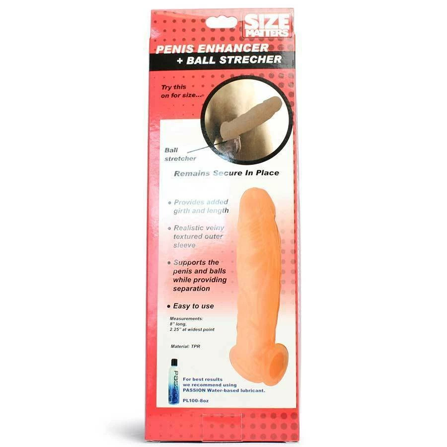 Size Matters Realistic Penis Extension 8 Inch Flesh Cock Sheath & Ball Stretcher Sheaths & Sleeves 9 Size Matters Realistic Penis Extension 8 Inch Flesh Cock Sheath & Ball Stretcher Sheaths & Sleeves
