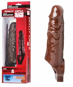 Sheaths & Sleeves Really Ample 8.5 Inch Brown Penis Enhancer Sheath By Size Matters