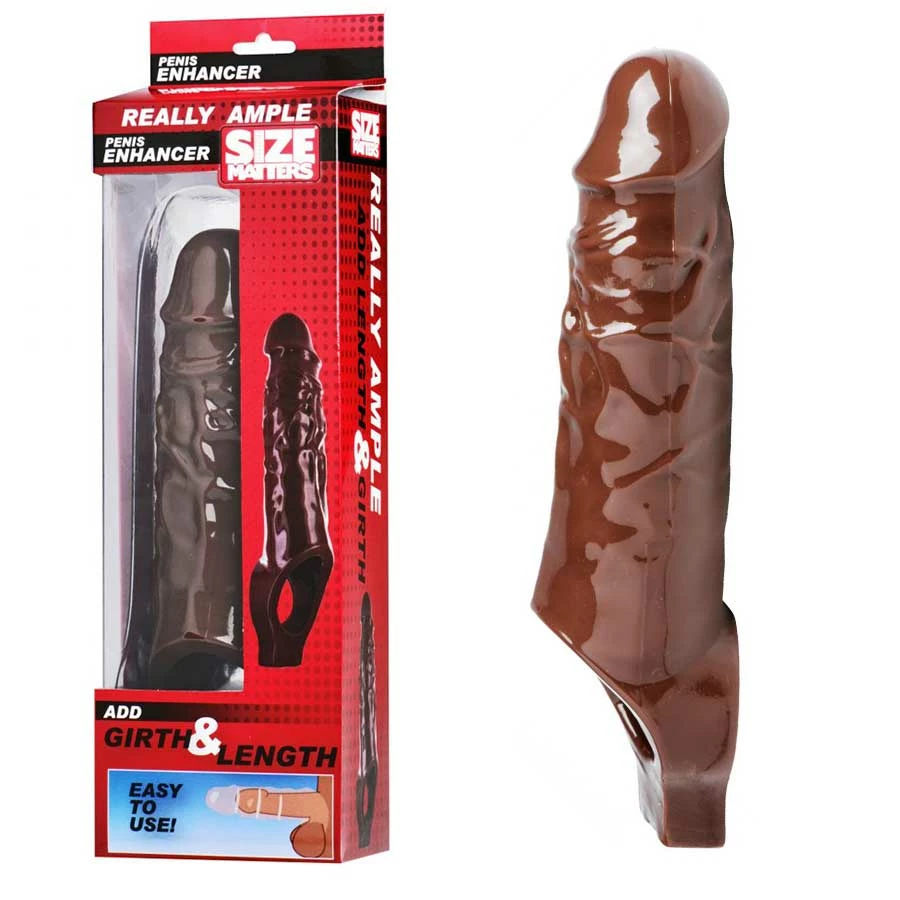 Sheaths & Sleeves Really Ample 8.5 Inch Brown Penis Enhancer Sheath By Size Matters 3 Sheaths & Sleeves Really Ample 8.5 Inch Brown Penis Enhancer Sheath By Size Matters