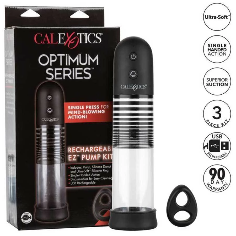 Rechargeable EZ Electric Penis Pump Kit Optimum Series By Cal Exotics Penis Pumps 11 Rechargeable EZ Electric Penis Pump Kit Optimum Series By Cal Exotics Penis Pumps