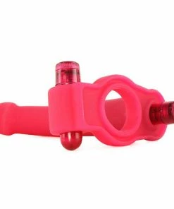 NassToys Cock Rings Silicone Double Penetrator Studmaker Vibrating Cock Ring Red By Nass Toys