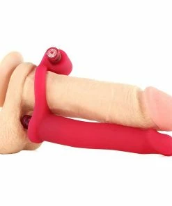 NassToys Cock Rings Silicone Double Penetrator Studmaker Vibrating Cock Ring Red By Nass Toys