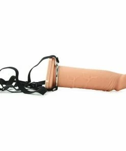 Pipedream Products Sheaths & Sleeves Silicone Penis Extension Sleeve 8 Inch Tan Hollow Strap On X-Tensions